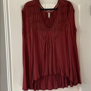 Free people rust colored hi low tunic/top